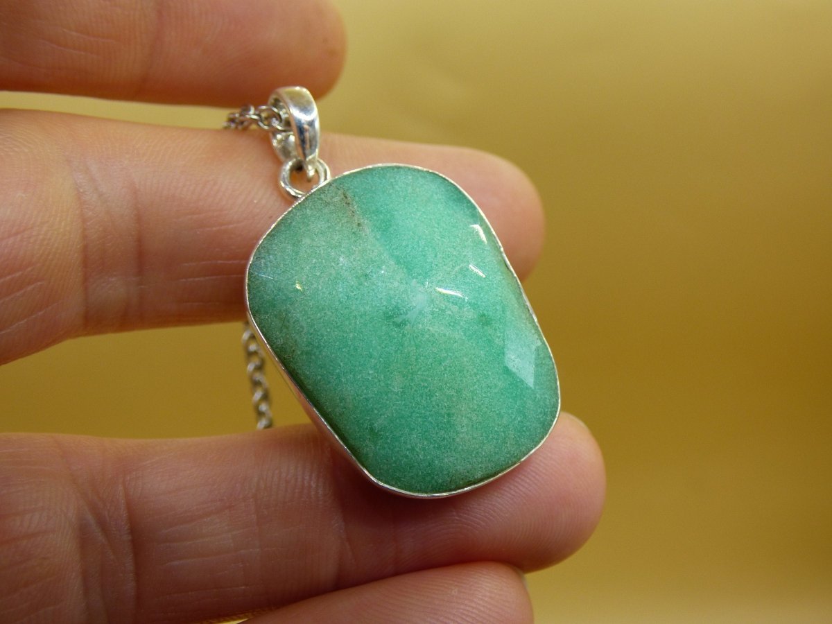 Chrysoprase AAA Edelstein Kette 925 Sterling Silber - Edler Frau Mann Schmuck Filigran Hochzeitstag Geburtstag Geschenk Heilstein Rarität - Art of Nature Berlin