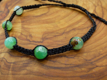 Chrysoprase AAA ~ Edelstein Makramee Armband ~ GOA ~ Hippie ~Boho ~Ethno ~Indie ~Nature ~Heilstein - Art of Nature Berlin