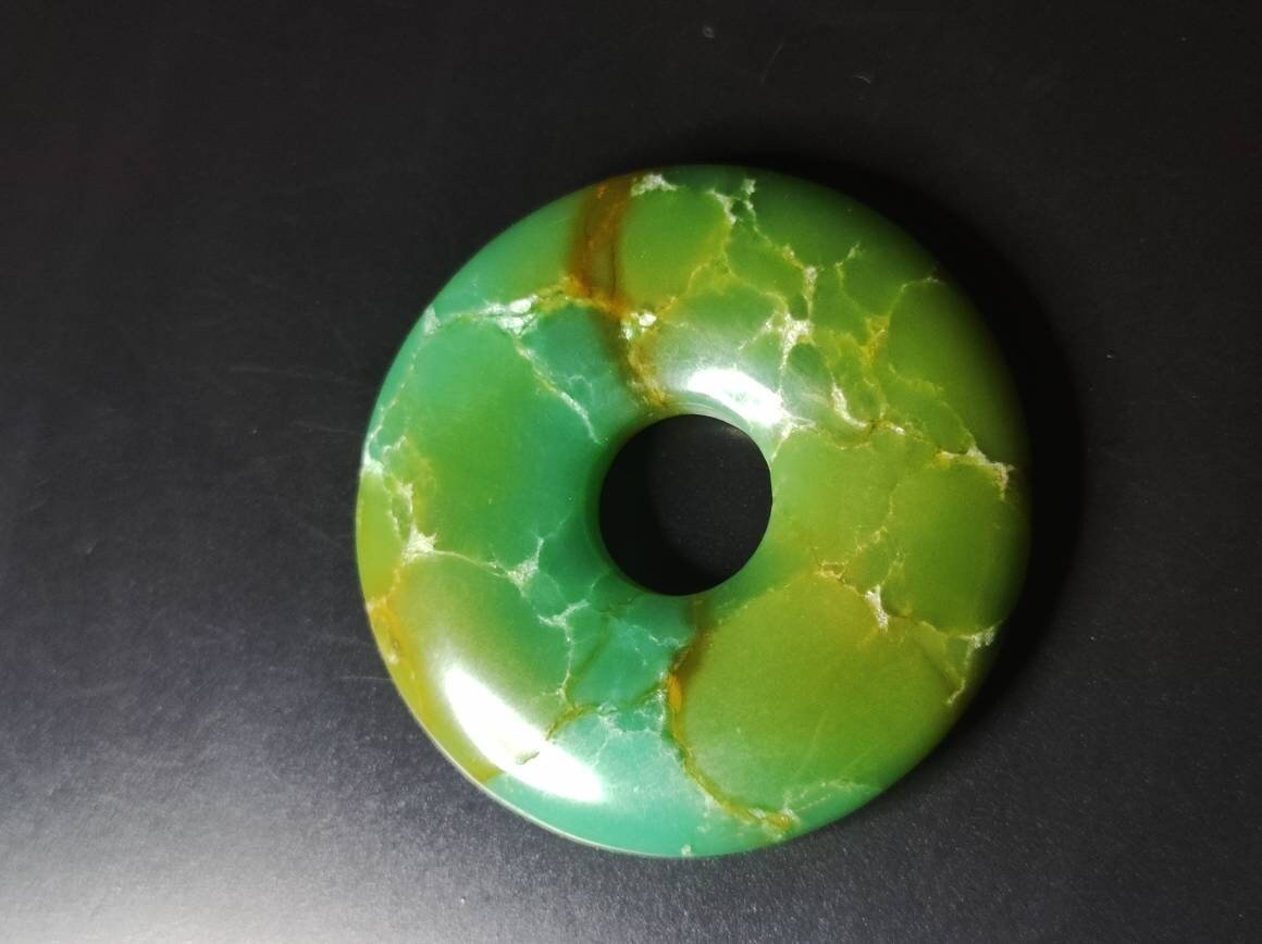 Chrysoprase ~ Edelstein Kette ~HIPPIE ~GOA ~Boho ~Tibet ~Ethno ~Nature ~Donut ~Schutzsymbol ~Heilstein ~Rarität - Art of Nature Berlin