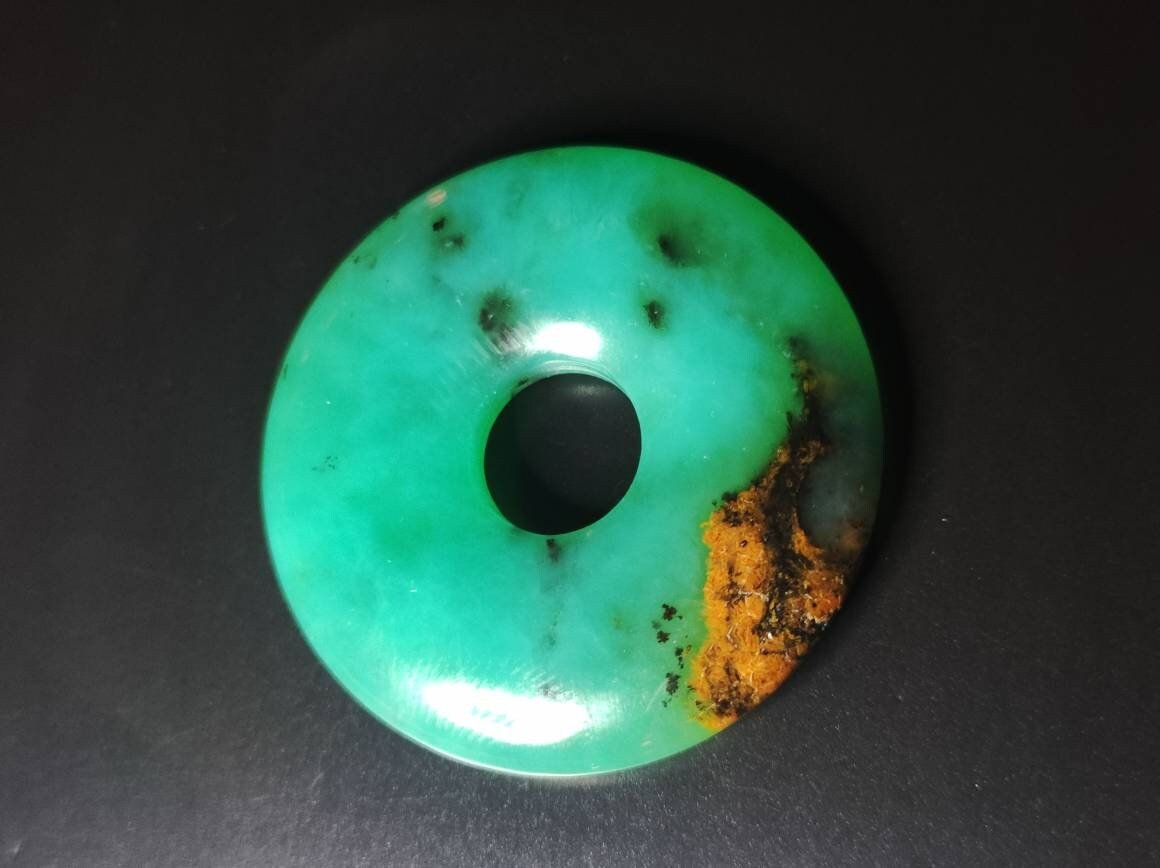 Chrysoprase ~ Edelstein Kette ~HIPPIE ~GOA ~Boho ~Tibet ~Ethno ~Nature ~Donut ~Schutzsymbol ~Heilstein ~Rarität - Art of Nature Berlin