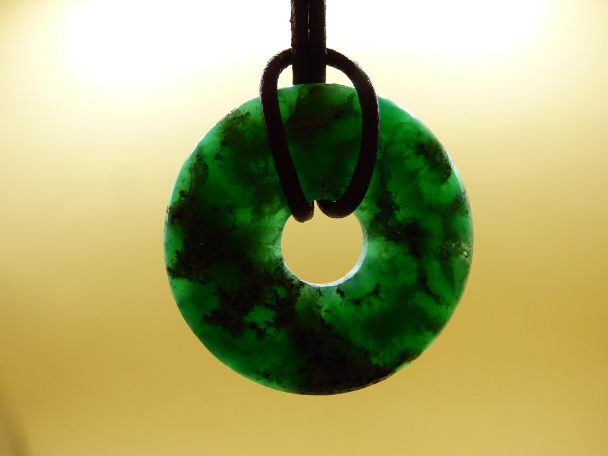 Chrysoprase ~ Edelstein Kette ~HIPPIE ~GOA ~Boho ~Tibet ~Ethno ~Nature ~Donut ~Schutzsymbol ~Heilstein ~Rarität - Art of Nature Berlin