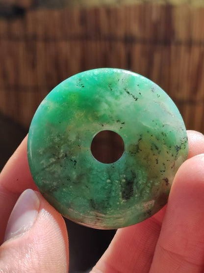 Chrysoprase ~ Edelstein Kette ~HIPPIE ~GOA ~Boho ~Tibet ~Ethno ~Nature ~Donut ~Schutzsymbol ~Heilstein ~Rarität - Art of Nature Berlin