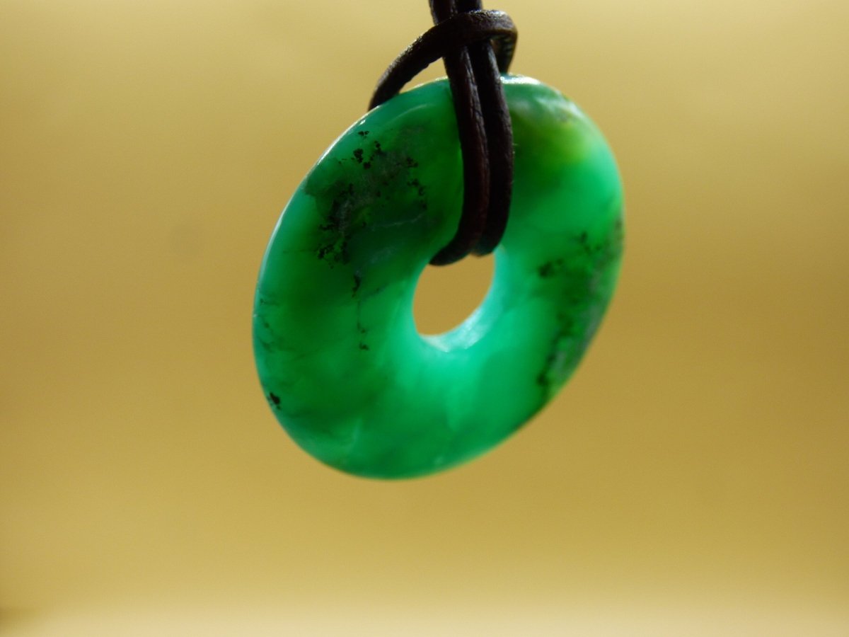 Chrysoprase ~ Edelstein Kette ~HIPPIE ~GOA ~Boho ~Tibet ~Ethno ~Nature ~Donut ~Schutzsymbol ~Heilstein ~Rarität - Art of Nature Berlin