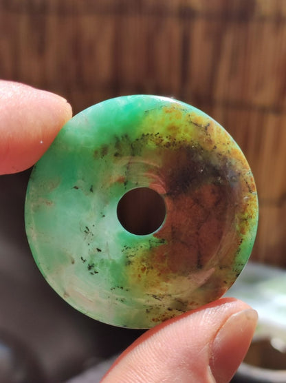 Chrysoprase ~ Edelstein Kette ~HIPPIE ~GOA ~Boho ~Tibet ~Ethno ~Nature ~Donut ~Schutzsymbol ~Heilstein ~Rarität - Art of Nature Berlin