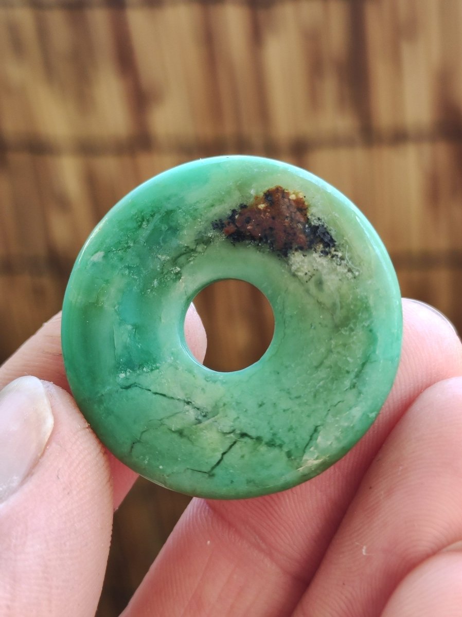 Chrysoprase ~ Edelstein Kette ~HIPPIE ~GOA ~Boho ~Tibet ~Ethno ~Nature ~Donut ~Schutzsymbol ~Heilstein ~Rarität - Art of Nature Berlin