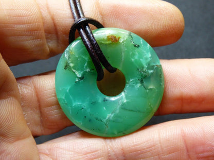 Chrysoprase ~ Edelstein Kette ~HIPPIE ~GOA ~Boho ~Tibet ~Ethno ~Nature ~Donut ~Schutzsymbol ~Heilstein ~Rarität - Art of Nature Berlin