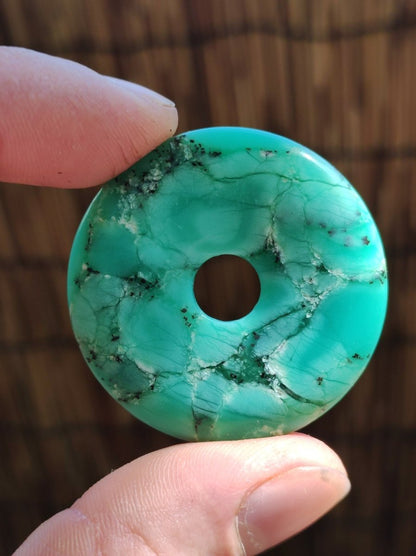 Chrysoprase ~ Edelstein Kette ~HIPPIE ~GOA ~Boho ~Tibet ~Ethno ~Nature ~Donut ~Schutzsymbol ~Heilstein ~Rarität - Art of Nature Berlin