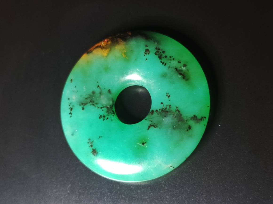 Chrysoprase ~ Edelstein Kette ~HIPPIE ~GOA ~Boho ~Tibet ~Ethno ~Nature ~Donut ~Schutzsymbol ~Heilstein ~Rarität - Art of Nature Berlin