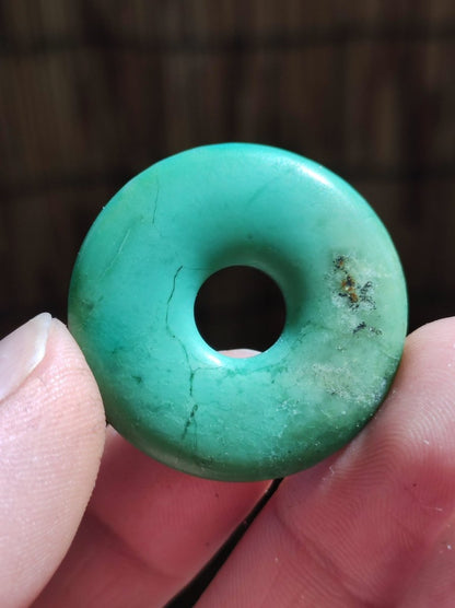 Chrysoprase ~ Edelstein Kette ~HIPPIE ~GOA ~Boho ~Tibet ~Ethno ~Nature ~Donut ~Schutzsymbol ~Heilstein ~Rarität - Art of Nature Berlin