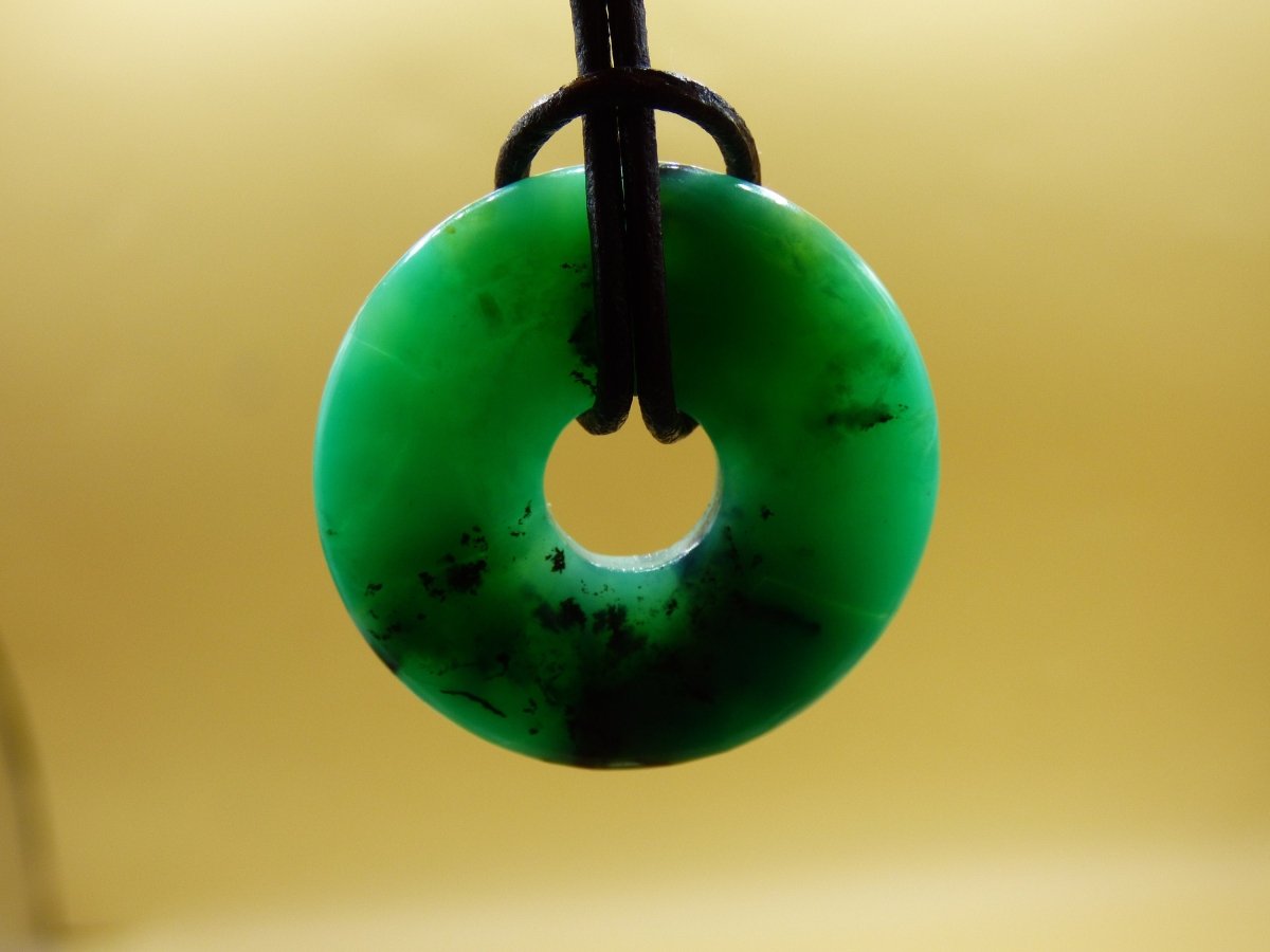 Chrysoprase ~ Edelstein Kette ~HIPPIE ~GOA ~Boho ~Tibet ~Ethno ~Nature ~Donut ~Schutzsymbol ~Heilstein ~Rarität - Art of Nature Berlin