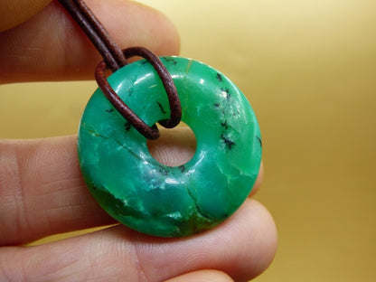 Chrysoprase ~ Edelstein Kette ~HIPPIE ~GOA ~Boho ~Tibet ~Ethno ~Nature ~Donut ~Schutzsymbol ~Heilstein ~Rarität - Art of Nature Berlin