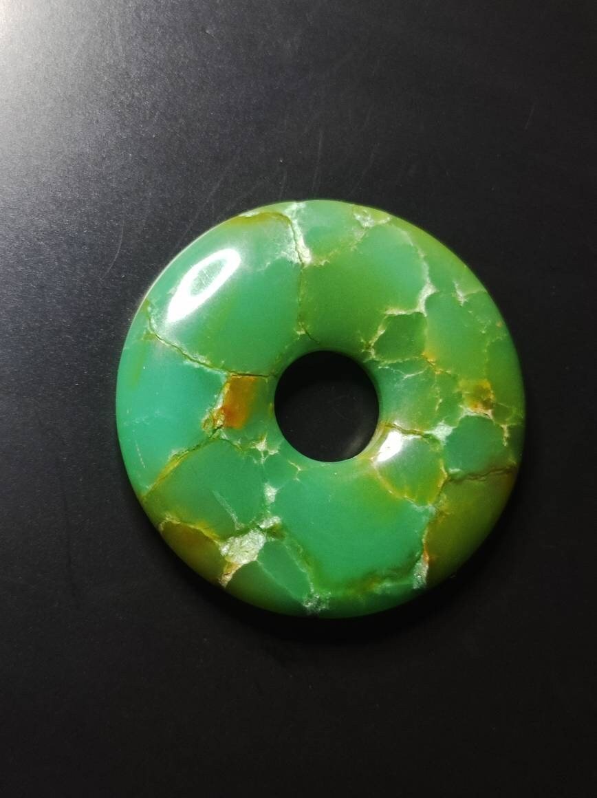 Chrysoprase ~ Edelstein Kette ~HIPPIE ~GOA ~Boho ~Tibet ~Ethno ~Nature ~Donut ~Schutzsymbol ~Heilstein ~Rarität - Art of Nature Berlin