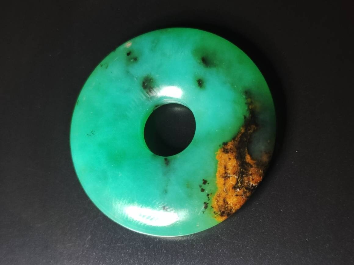 Chrysoprase ~ Edelstein Kette ~HIPPIE ~GOA ~Boho ~Tibet ~Ethno ~Nature ~Donut ~Schutzsymbol ~Heilstein ~Rarität - Art of Nature Berlin