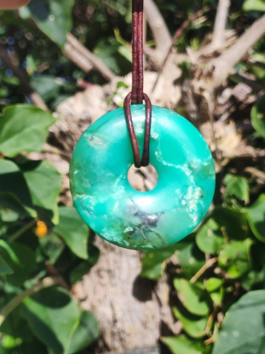 Chrysoprase ~ Edelstein Kette ~HIPPIE ~GOA ~Boho ~Tibet ~Ethno ~Nature ~Donut ~Schutzsymbol ~Heilstein ~Rarität - Art of Nature Berlin