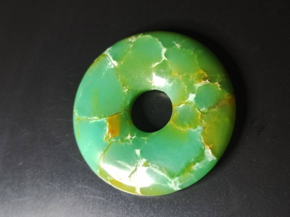 Chrysoprase ~ Edelstein Kette ~HIPPIE ~GOA ~Boho ~Tibet ~Ethno ~Nature ~Donut ~Schutzsymbol ~Heilstein ~Rarität - Art of Nature Berlin