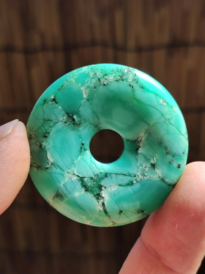 Chrysoprase ~ Edelstein Kette ~HIPPIE ~GOA ~Boho ~Tibet ~Ethno ~Nature ~Donut ~Schutzsymbol ~Heilstein ~Rarität - Art of Nature Berlin