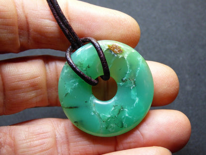 Chrysoprase ~ Edelstein Kette ~HIPPIE ~GOA ~Boho ~Tibet ~Ethno ~Nature ~Donut ~Schutzsymbol ~Heilstein ~Rarität - Art of Nature Berlin