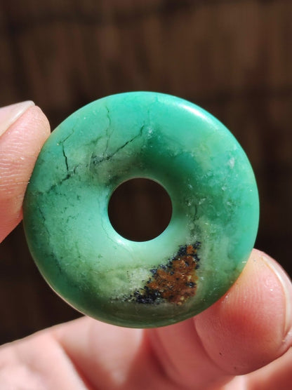 Chrysoprase ~ Edelstein Kette ~HIPPIE ~GOA ~Boho ~Tibet ~Ethno ~Nature ~Donut ~Schutzsymbol ~Heilstein ~Rarität - Art of Nature Berlin