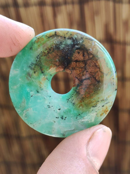 Chrysoprase ~ Edelstein Kette ~HIPPIE ~GOA ~Boho ~Tibet ~Ethno ~Nature ~Donut ~Schutzsymbol ~Heilstein ~Rarität - Art of Nature Berlin