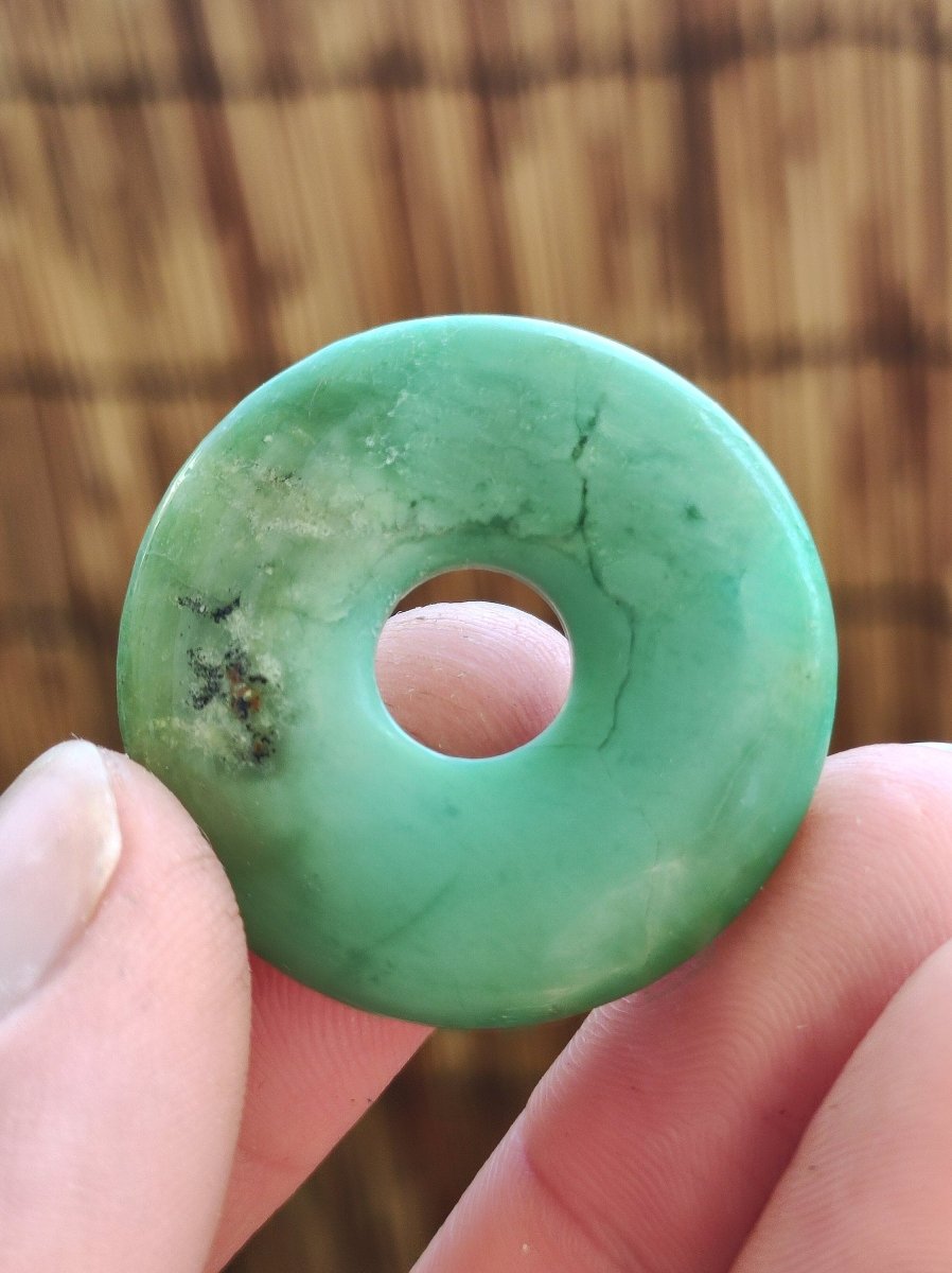 Chrysoprase ~ Edelstein Kette ~HIPPIE ~GOA ~Boho ~Tibet ~Ethno ~Nature ~Donut ~Schutzsymbol ~Heilstein ~Rarität - Art of Nature Berlin