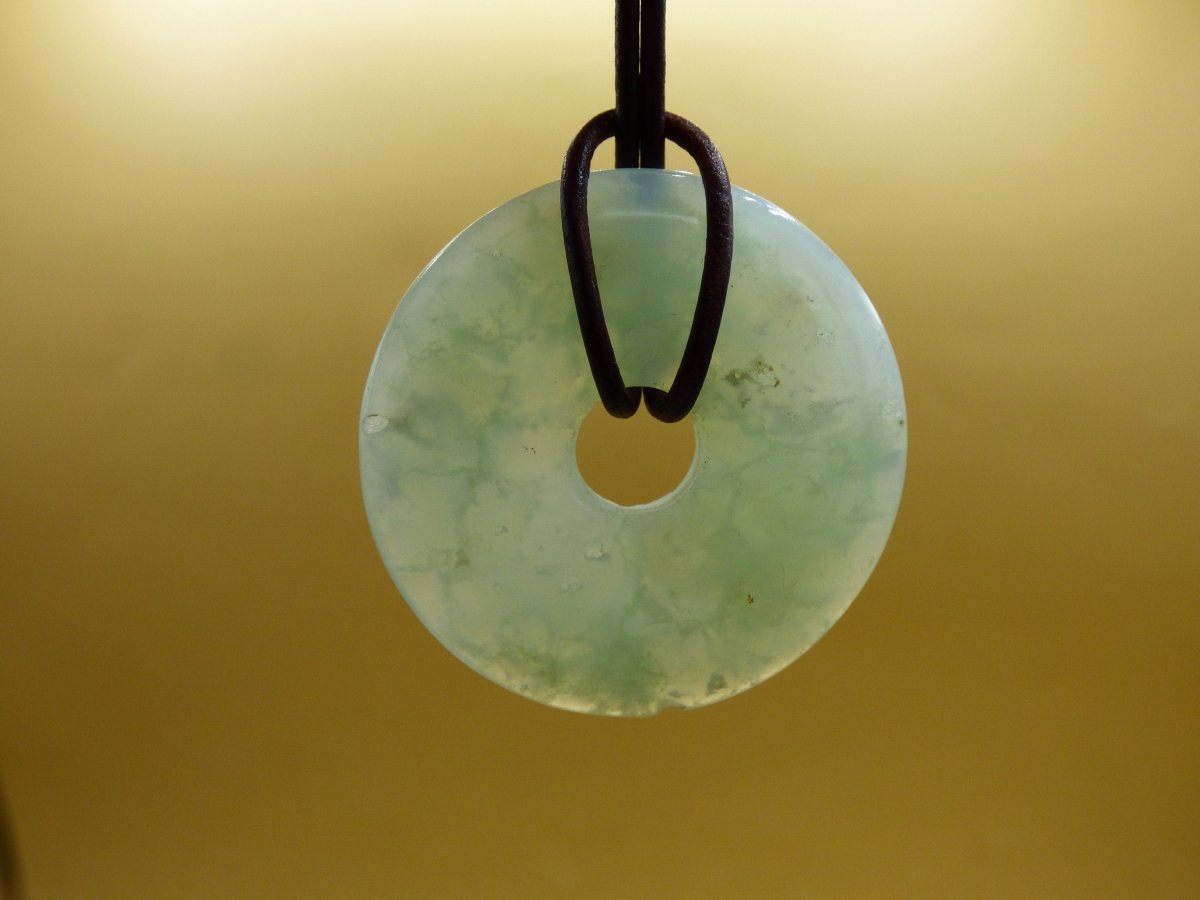 Chrysoprase ~ Edelstein Kette ~HIPPIE ~GOA ~Boho ~Tibet ~Ethno ~Nature ~Donut ~Schutzsymbol ~Heilstein ~Rarität - Art of Nature Berlin