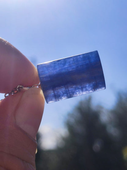 Cyanit / Disthen A 925 Silber Edelstein Kette Natur Heilstein Kristall blau Rarität Anhänger Mann Frau Er Sie Geschenk Wunderschön Edel - Art of Nature Berlin