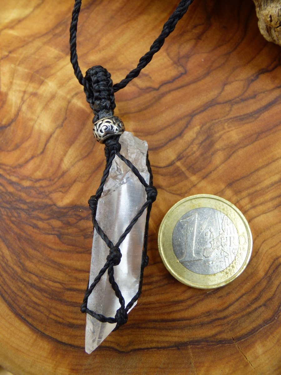 Diamantina Laser Quartz Crystal ~ Makramee Edelstein Kette ~HIPPIE ~GOA ~Boho ~Ethno ~Nature ~Heilstein - Art of Nature Berlin