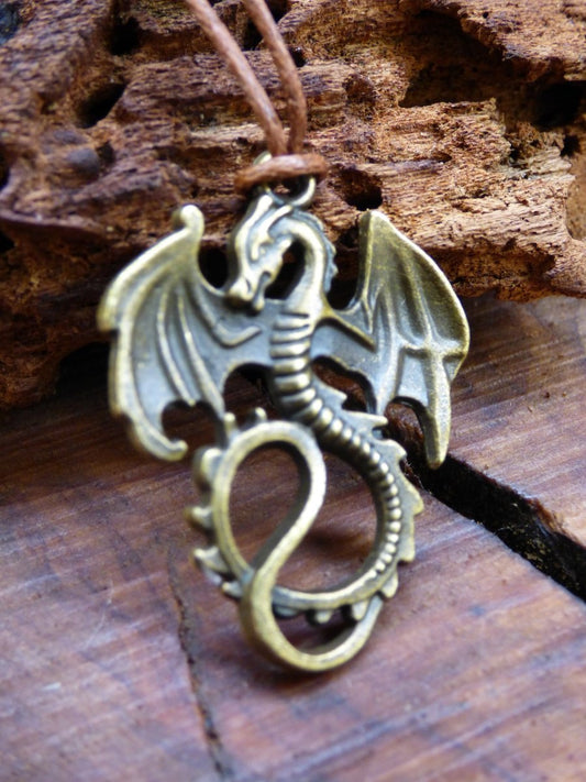 Drachen ~ Kette "Game of Thrones" ~HIPPIE ~GOA ~Boho ~Tibet ~Ethno ~Nature ~Antik Bronze - Art of Nature Berlin