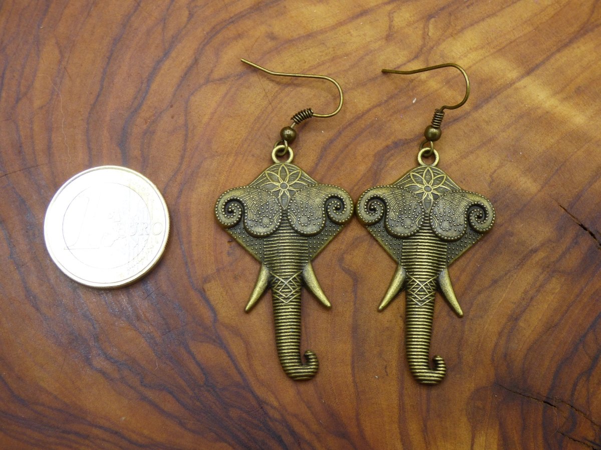 Elefanten Ohrringe aus Antik Bronze ~Goa ~Hippie ~Vintage ~Indien ~Boho ~Ethno ~Sonne - Art of Nature Berlin