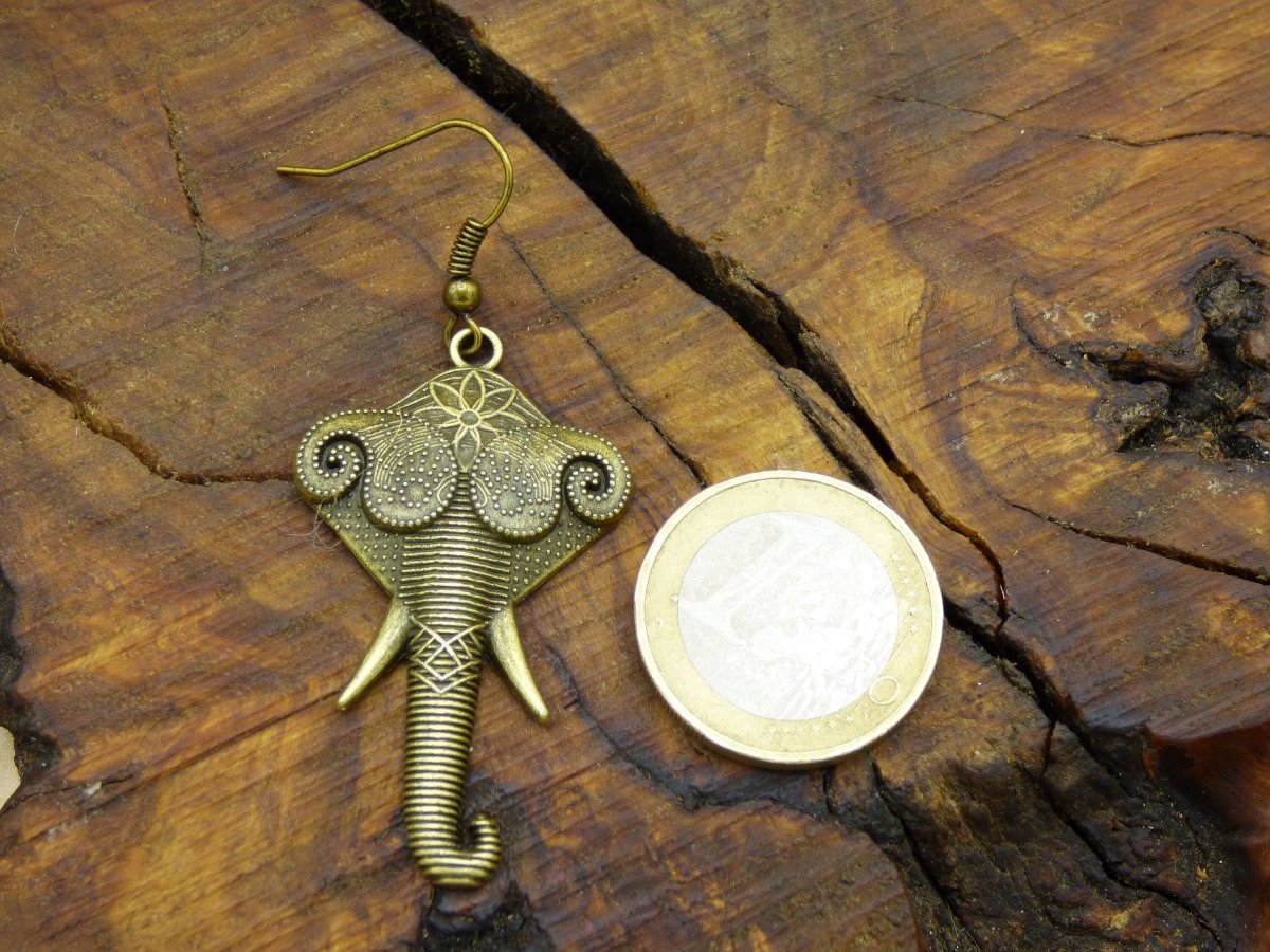 Elefanten Ohrringe aus Antik Bronze ~Goa ~Hippie ~Vintage ~Indien ~Boho ~Ethno ~Sonne - Art of Nature Berlin