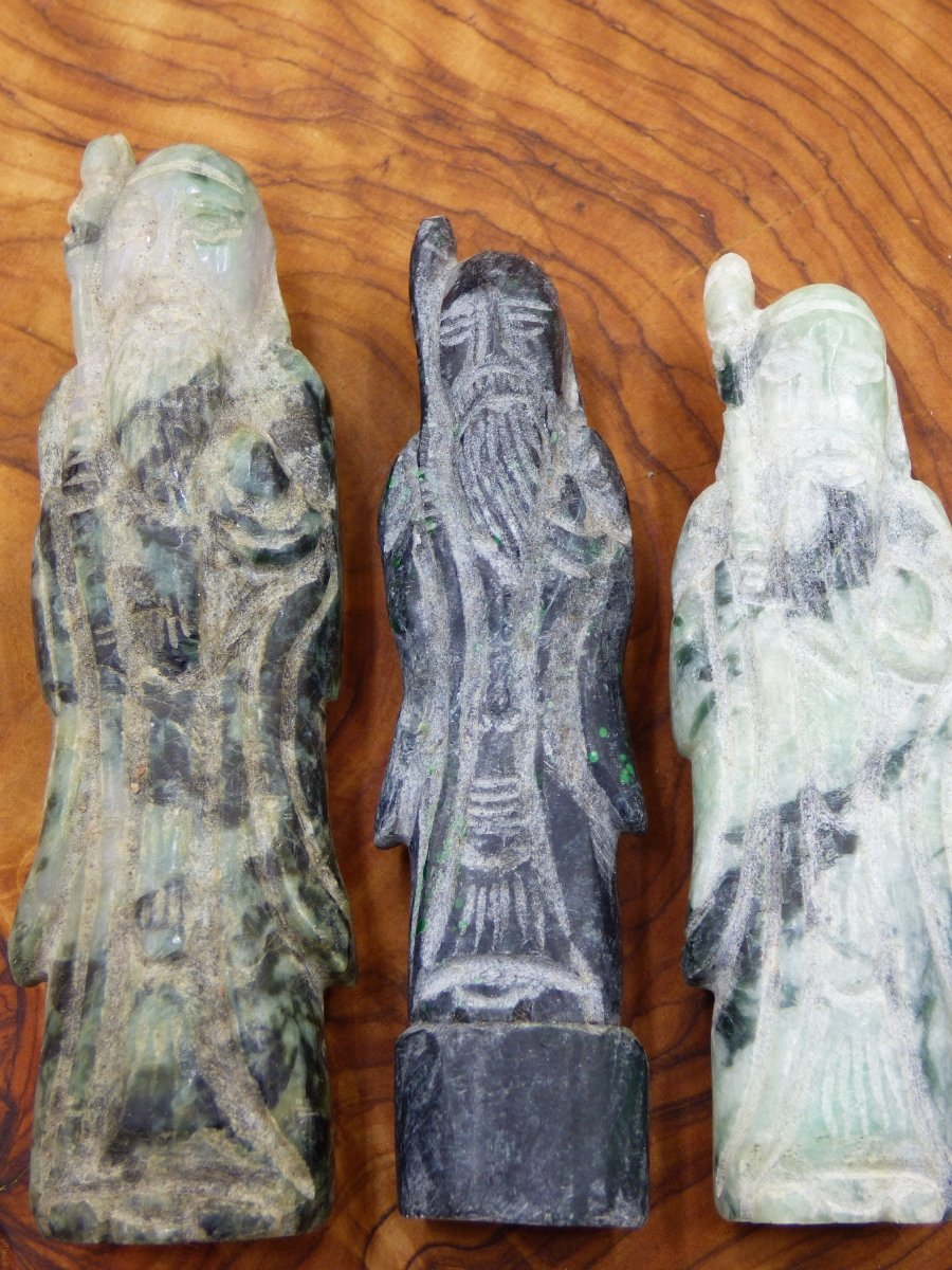 Figur Heiliger Mann ~ Jade (Burma) ~ Magisch Edelstein & Deko Crystal Meditation HIPPIE GOA Boho Ethno Heilstein Gandalf Alter Mann Wanderer - Art of Nature Berlin