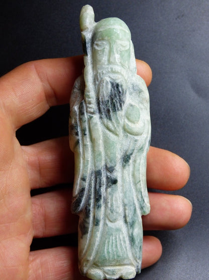 Figur Heiliger Mann ~ Jade (Burma) ~ Magisch Edelstein & Deko Crystal Meditation HIPPIE GOA Boho Ethno Heilstein Gandalf Alter Mann Wanderer - Art of Nature Berlin