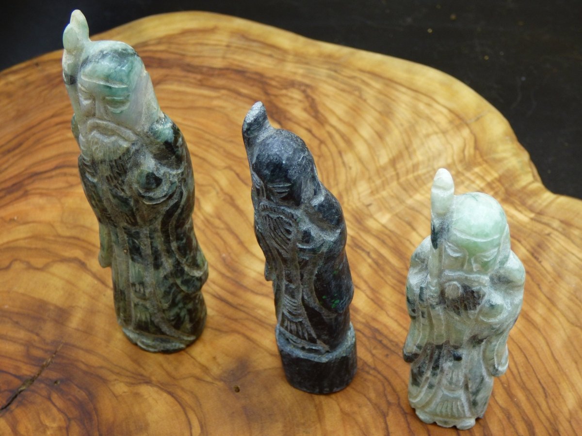 Figur Heiliger Mann ~ Jade (Burma) ~ Magisch Edelstein & Deko Crystal Meditation HIPPIE GOA Boho Ethno Heilstein Gandalf Alter Mann Wanderer - Art of Nature Berlin