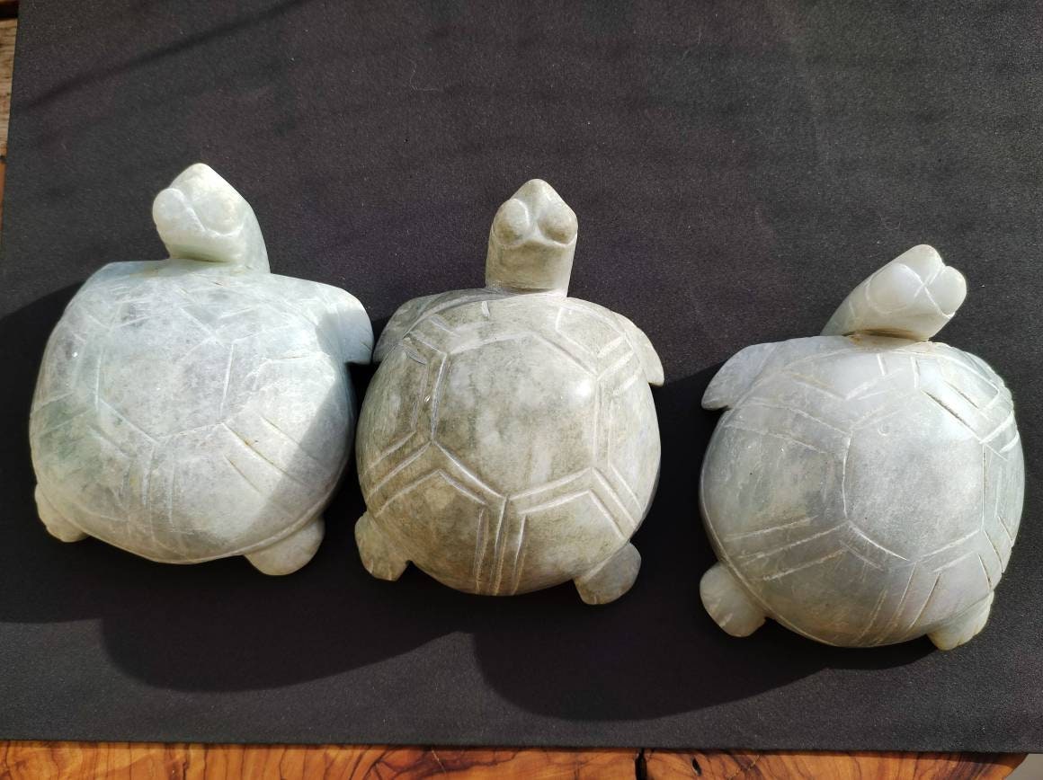 XL Schildkröten Magisch Crysta ~ Figur Berlin ~ Deko & – Art Jade of (Burma) Edelstein Nature